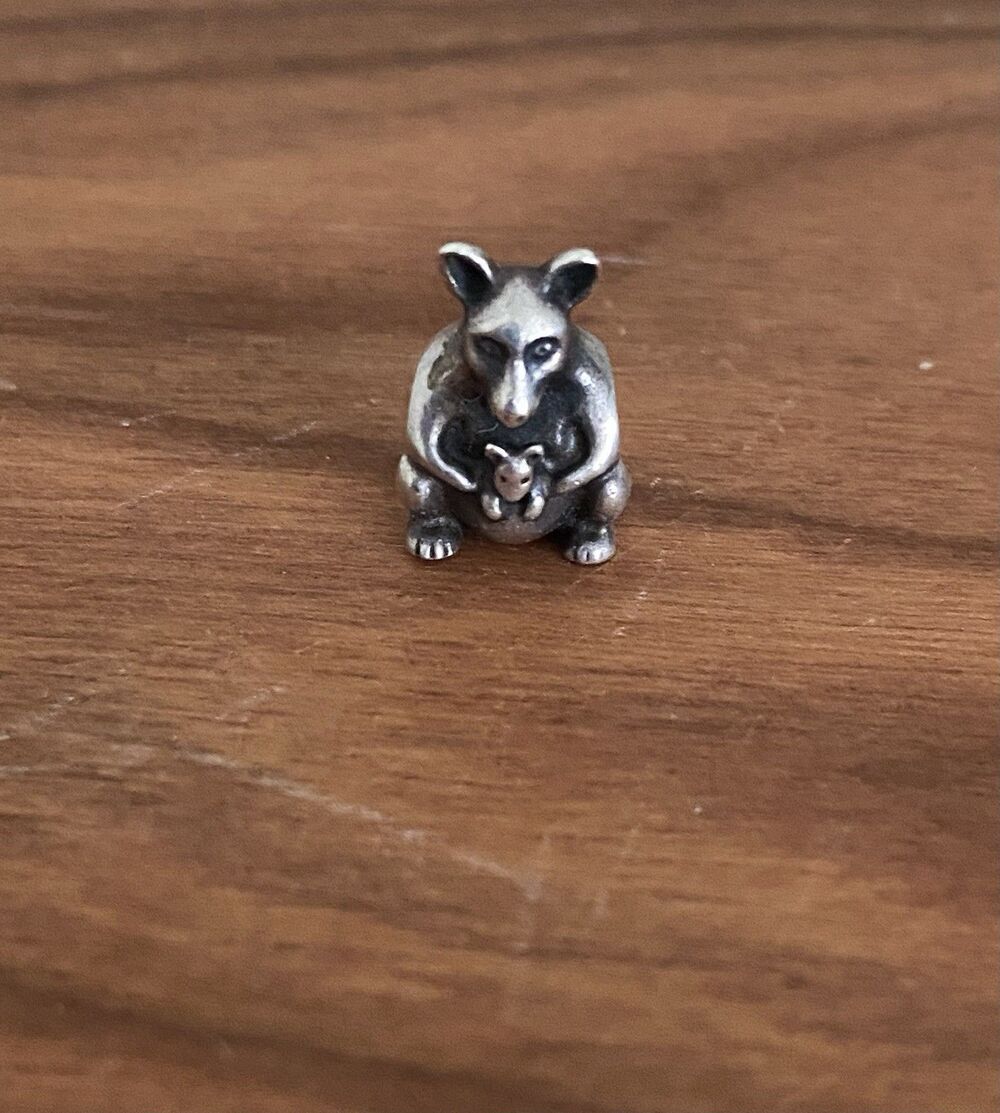 Authentic Pandora Sterling Silver Kangaroo with Baby Joey Charm